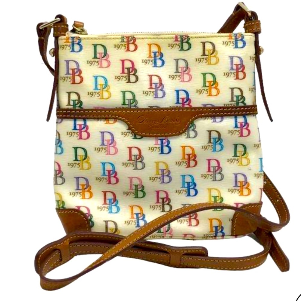Dooney & Bourke Crossbody Bag Purse Rainbow 1975 Signature Logo